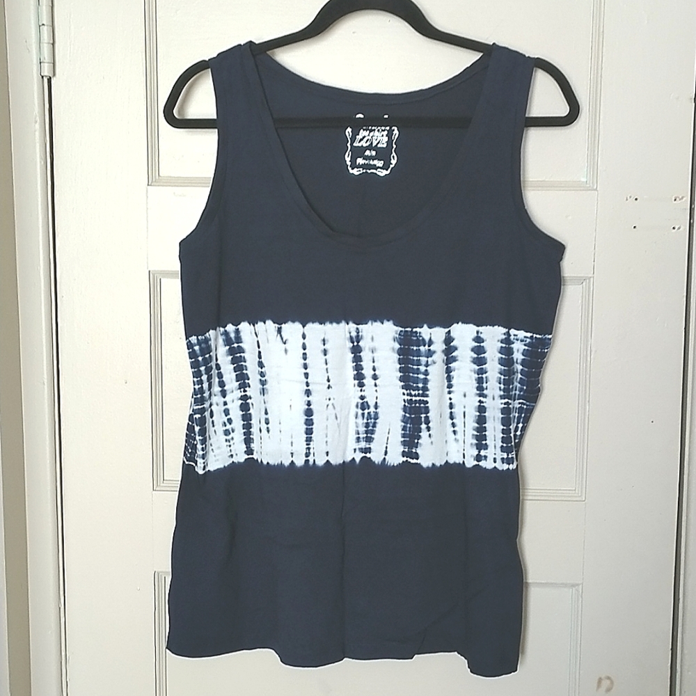 BNWT Ricki's Size M Navy Blue Tie Dye Tank Top